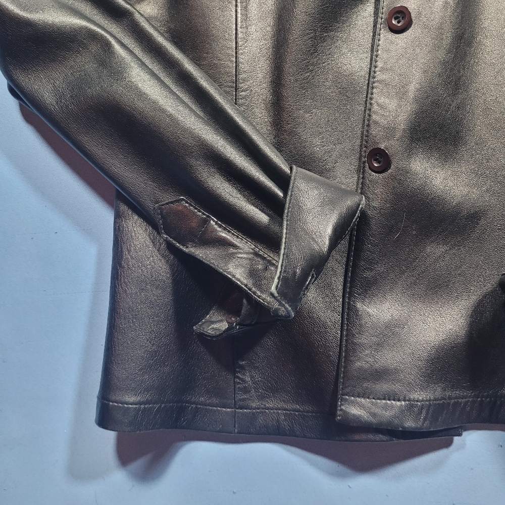 Vintage 90s leather shirt/jacket by Nicola Berti - Picture 7 of 8